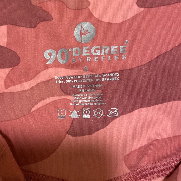 90 Degree by Reflex light pink workout leggings - Picture 2 of 2